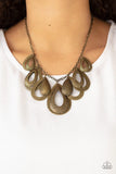Paparazzi Teardrop Tempest - Brass necklace - The Jewelry Box Collection 