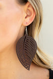 Paparazzi Amazon Zen - Brown Wood Earring - The Jewelry Box Collection 
