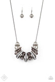 Paparazzi Metro Mantra Gunmetal Necklace and Matching Earrings