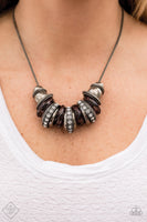 Paparazzi Metro Mantra Gunmetal Necklace and Matching Earrings