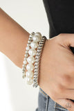 Paparazzi A PEARL-fect Ten - white Pearl bracelet - The Jewelry Box Collection 