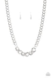 Paparazzi  Infinite Impact - Silver Necklace and Matching Earrings - The Jewelry Box Collection 