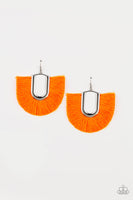 Paparazzi Tassel Tropicana Orange Feather Earrings