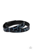 Paparazzi All GRRirl - Blue Animal Print Bracelet - The Jewelry Box Collection 