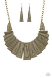 Paparazzi Metro Mane - Brass Necklace - The Jewelry Box Collection 
