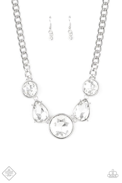 Paparazzi All The Worlds My Stage White Necklace - The Jewelry Box Collection 