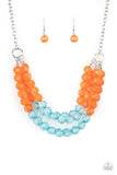 Paparazzi Summer Ice - Orange & Blue Necklace - The Jewelry Box Collection 