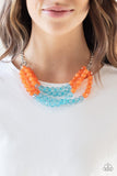 Paparazzi Summer Ice - Orange & Blue Necklace - The Jewelry Box Collection 