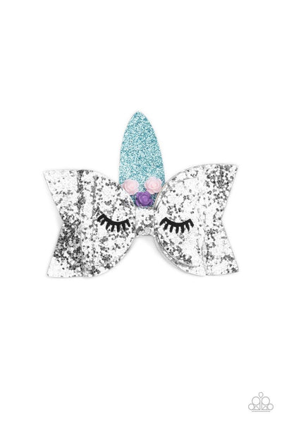 Paparazzi Just Be a YOU-nicorn - Silver Hair Clip - The Jewelry Box Collection 