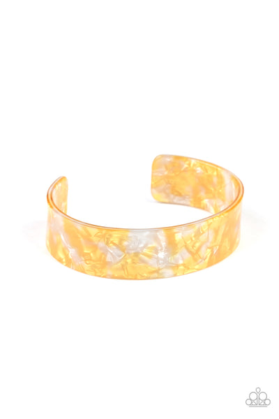 Paparazzi Glaze Daze - Yellow Acrylic Bracelet