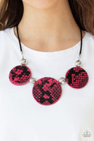 Paparazzi Viper Pit - Pink Animal Print Necklace - The Jewelry Box Collection 