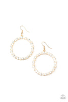 Paparazzi Pearl Palace Gold Peal Earrings