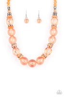 Paparazzi Bubbly Beauty - Orange Necklace - The Jewelry Box Collection 