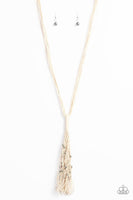 Paparazzi Hand-Knotted Knockout - White Necklace - The Jewelry Box Collection 