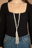 Paparazzi Hand-Knotted Knockout - White Necklace - The Jewelry Box Collection 
