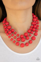 Paparazzi Everyone Scatter! - Red Necklace - The Jewelry Box Collection 