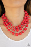 Paparazzi Everyone Scatter! - Red Necklace - The Jewelry Box Collection 