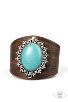 Paparazzi Born Out West Turquoise Brown Bracelet - The Jewelry Box Collection 