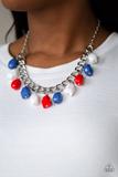 Paparazzi Take The COLOR Wheel! - Multi - Red, White & Blue - Necklace and matching Earrings