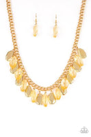 Paparazzi Fringe Fabulous - Gold - Necklace and matching Earrings