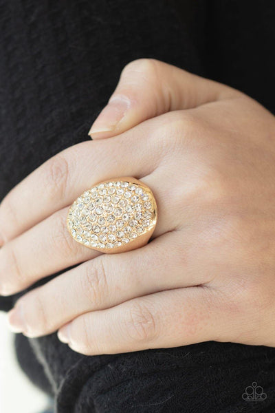 Paparazzi Bling Scene - Gold Ring - The Jewelry Box Collection 