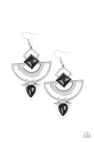 Paparazzi Geo Gypsy - Black Earring - The Jewelry Box Collection 