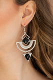 Paparazzi Geo Gypsy - Black Earring - The Jewelry Box Collection 