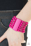Paparazzi Dont Stop BELIZE-ing - Pink Wood Bracelet - The Jewelry Box Collection 