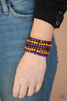 Paparazzi Tropical Tundra - Purple Wood Bracelet
