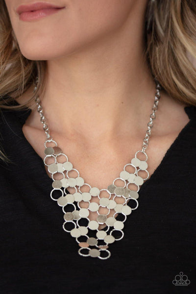 Paparazzi Net Result Silver Necklace - The Jewelry Box Collection 
