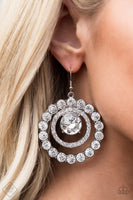 Paparazzi Glitzy Gamble - White Earring