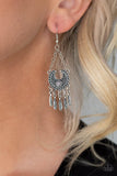 Paparazzi Fabulously Feathered - Silver Earring - The Jewelry Box Collection 