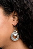 Paparazzi Rustic Retreat - Silver - Antiqued Shimmer - Hoop Earrings - Fashion Fix Exclusive February 2020