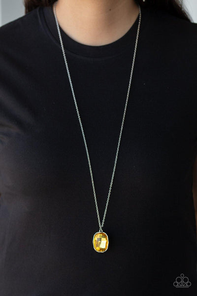 Paparazzi Imperfect Iridescence - Yellow Necklace - The Jewelry Box Collection 