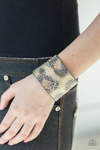 Paparazzi Serpent Shimmer - Silver Wrap Bracelet - The Jewelry Box Collection 