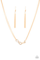 Paparazzi Love Eternally - Gold Infinity Heart Necklace with matching Earrings