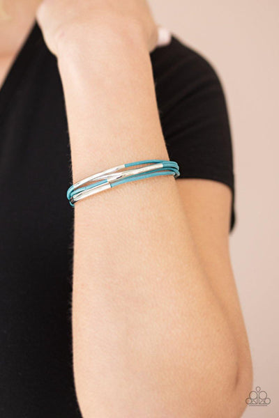 Paparazzi Power CORD - Blue Bracelet - The Jewelry Box Collection 