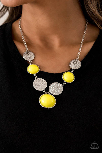 Paparazzi Bohemian Bombshell - Yellow Necklace - The Jewelry Box Collection 