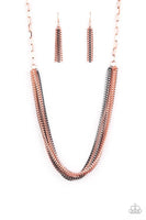 Paparazzi Beat Box Queen - Copper Necklace - The Jewelry Box Collection 