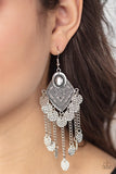Paparazzi Garden Explorer - Silver Earring - The Jewelry Box Collection 