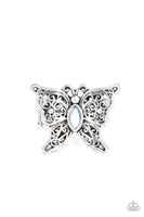 Paparazzi Flutter Flavor - Blue Butterfly Ring - The Jewelry Box Collection 
