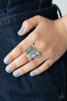 Paparazzi Flutter Flavor - Blue Butterfly Ring - The Jewelry Box Collection 