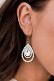 Paparazzi So the Story Glows White Earring - The Jewelry Box Collection 