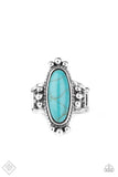Paparazzi Pioneer Paradise - Blue Ring Fashion Fix October 2020 - The Jewelry Box Collection 