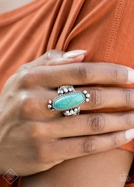 Paparazzi Pioneer Paradise - Blue Ring Fashion Fix October 2020 - The Jewelry Box Collection 