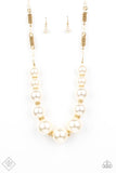 Paparazzo Pearly Prosperity - Gold Necklace October 2020 fashion Fix - The Jewelry Box Collection 