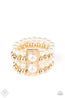 Paparazzi WEALTH-Conscious - Gold Bracelet Fashion Fix October 2020 - The Jewelry Box Collection 