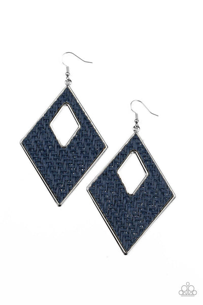 Paparazzi Woven Wanderer - Blue Earring - The Jewelry Box Collection 
