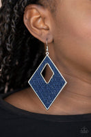 Paparazzi Woven Wanderer - Blue Earring - The Jewelry Box Collection 