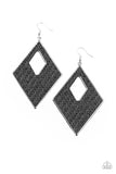 Paparazzi Woven Wanderer - Black Earrings